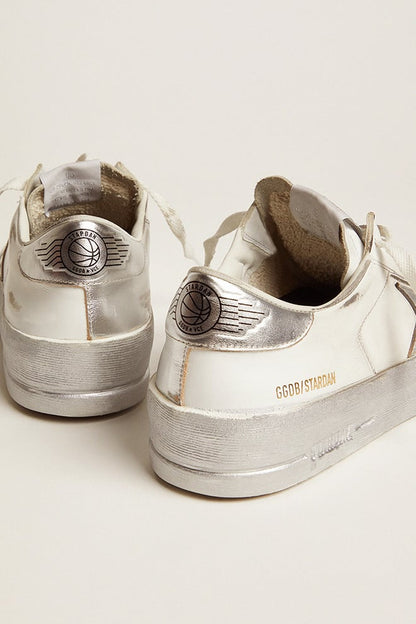 Stardan sneakers with silver metallic leather star and heel tab - Golden Goose Women
