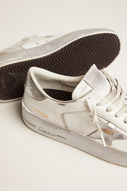 Stardan sneakers with silver metallic leather star and heel tab - Golden Goose Women