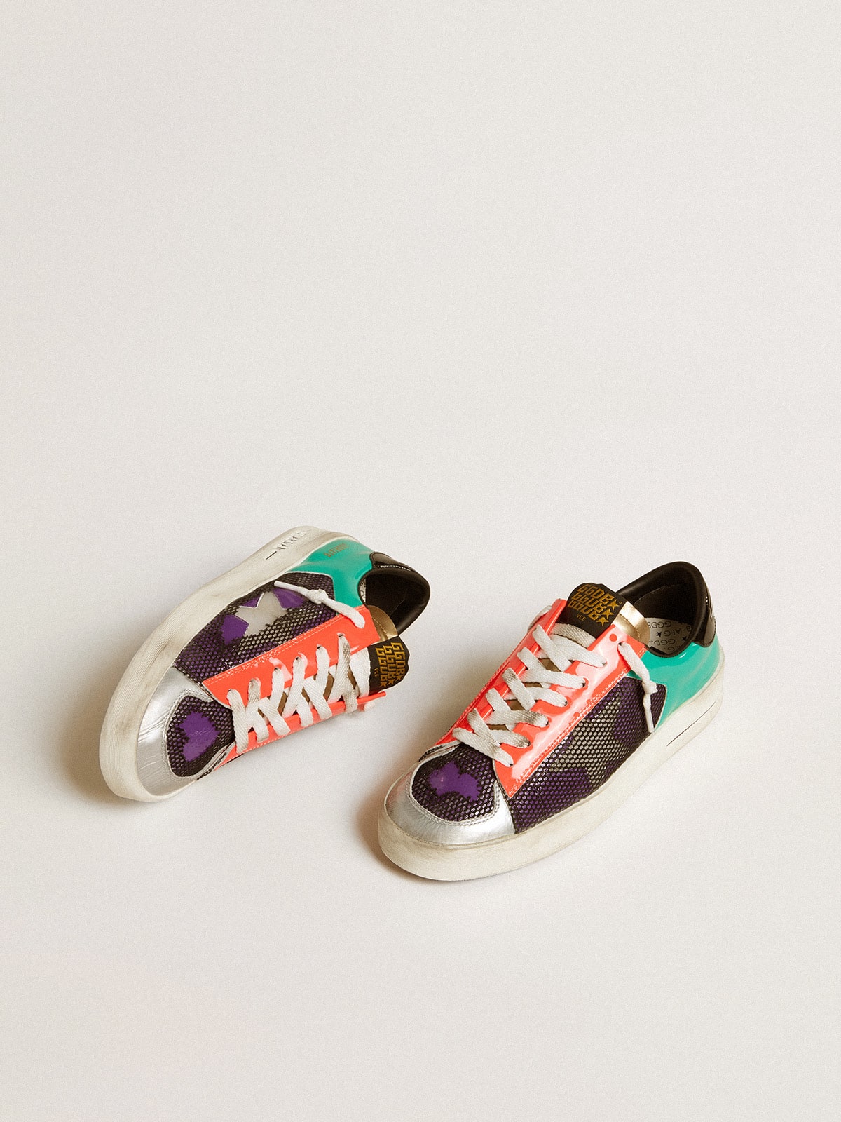 Women's Stardan LAB in patent leather and mesh with rubber star - Golden Goose Women