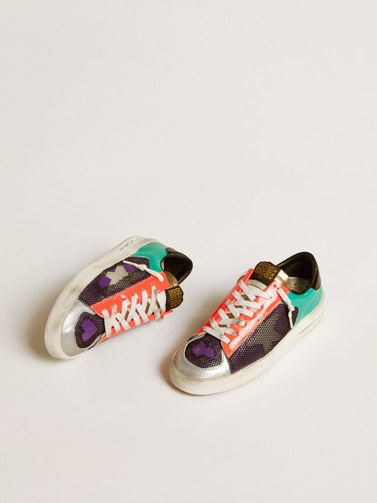 Women's Stardan LAB in patent leather and mesh with rubber star - Golden Goose Women