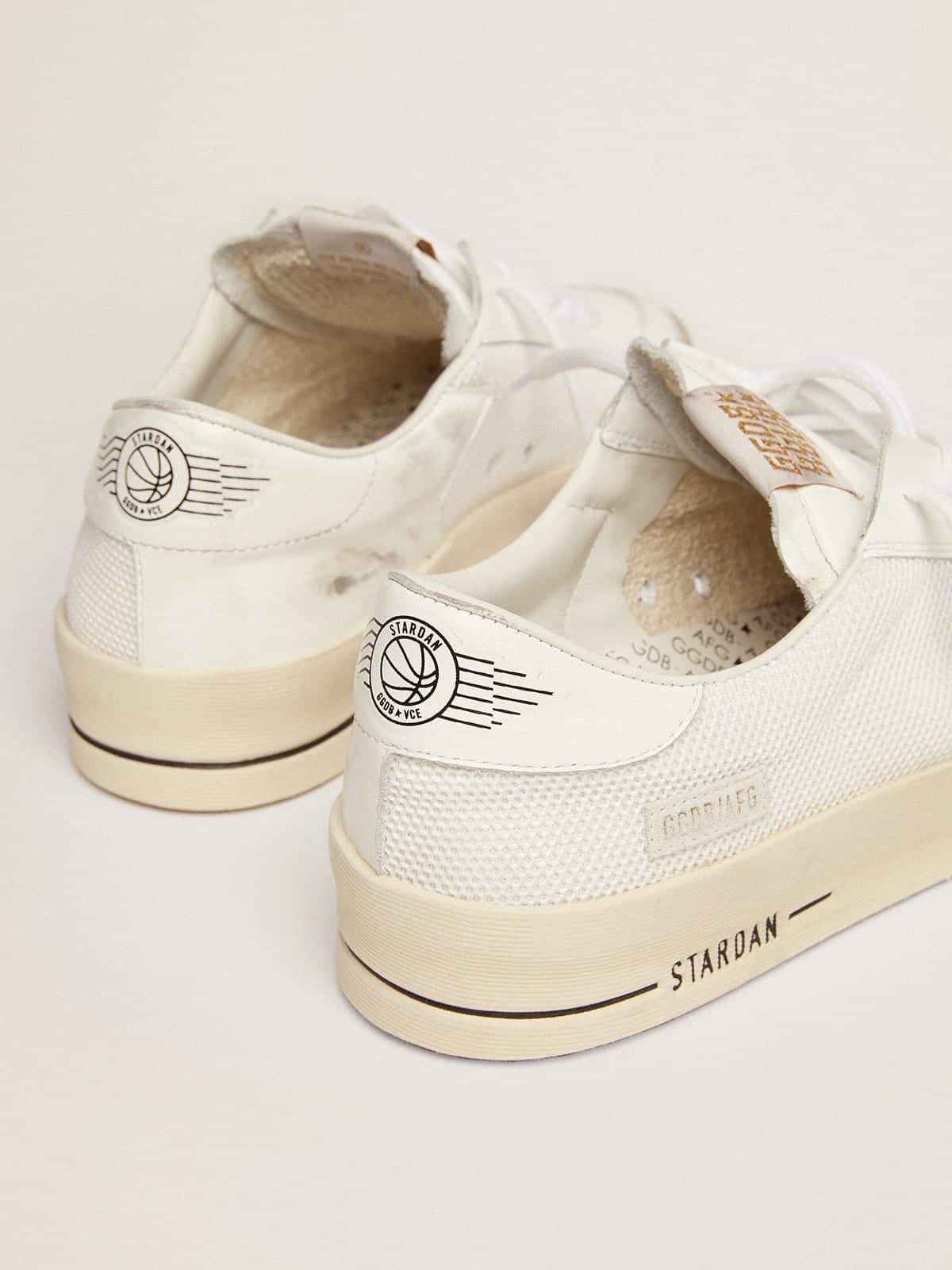 Stardan with white leather and mesh inserts and black suede star - Golden Goose Women