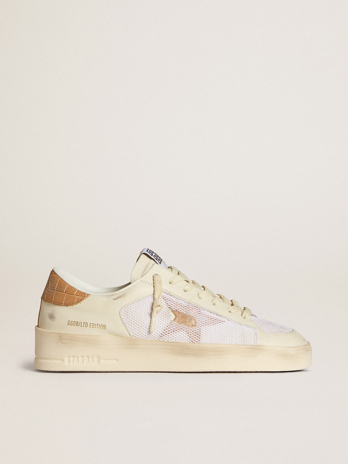 Women's Stardan LTD with beige leather star and crocodile beige leather heel tab - Golden Goose Women