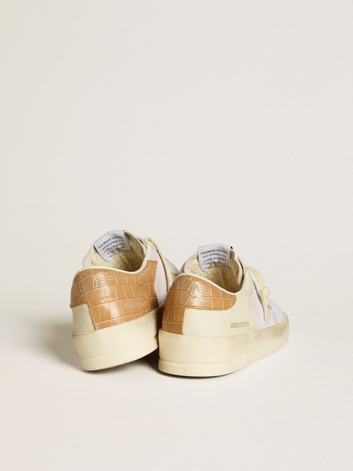 Women's Stardan LTD with beige leather star and crocodile beige leather heel tab - Golden Goose Women