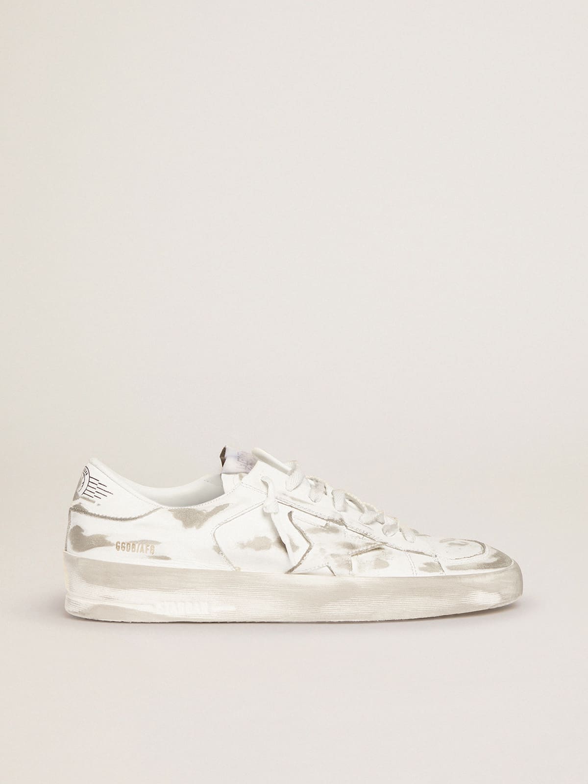 Stardan sneakers in white leather with lived-in treatment - Golden Goose Women