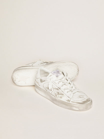 Stardan sneakers in white leather with lived-in treatment - Golden Goose Women