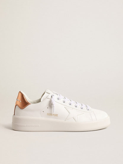 Women's bio-based Purestar with bronze metallic leather heel tab - Golden Goose Women