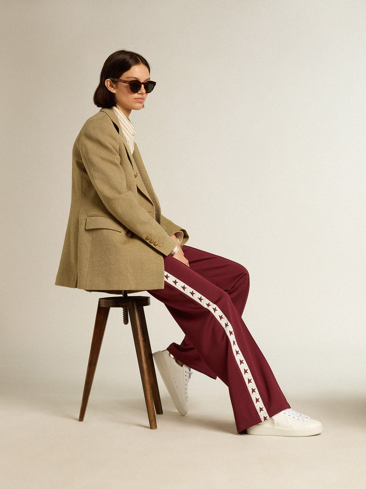 Women's bio-based Purestar with bronze metallic leather heel tab - Golden Goose Women