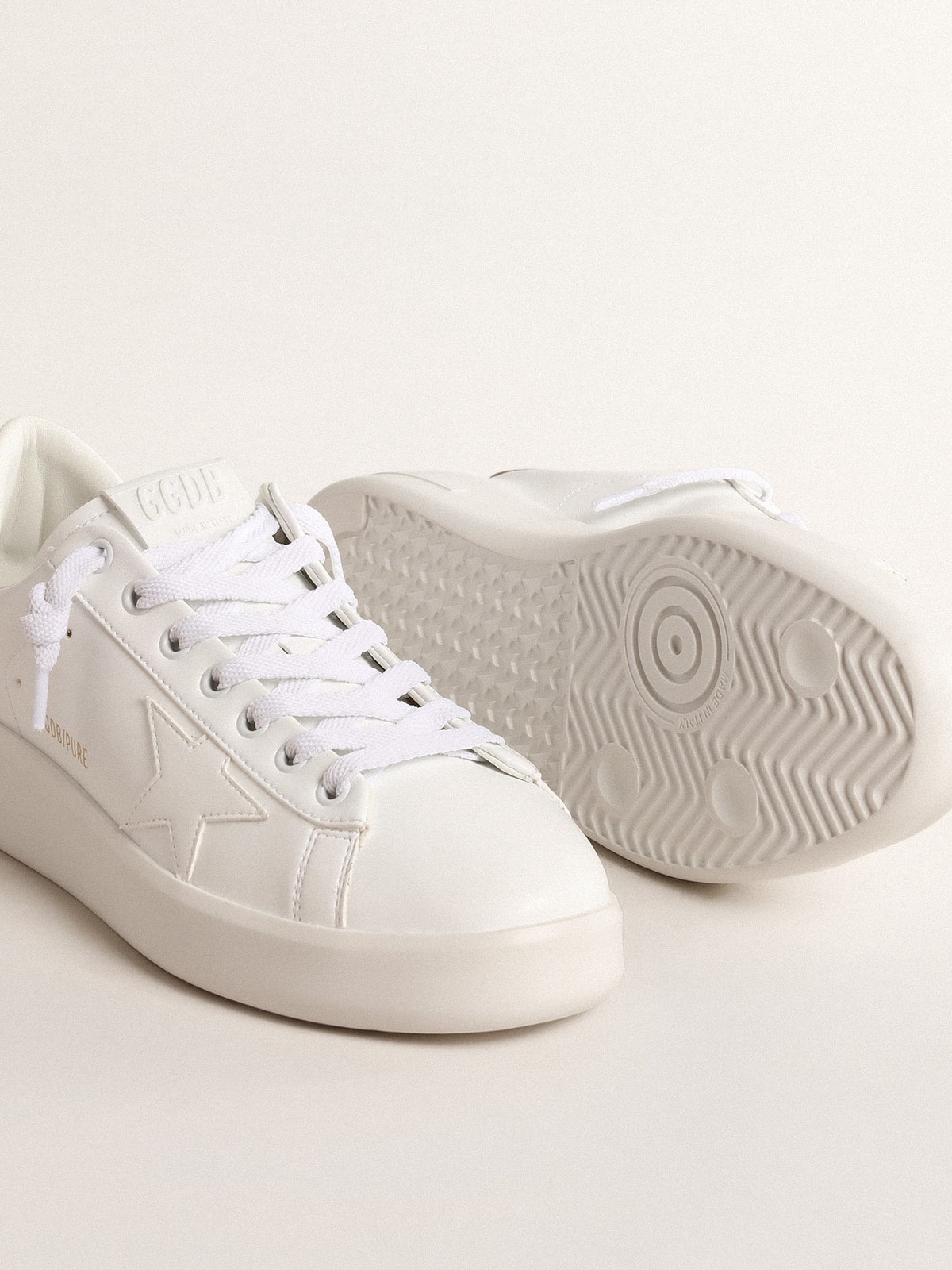 Women's bio-based Purestar with bronze metallic leather heel tab - Golden Goose Women