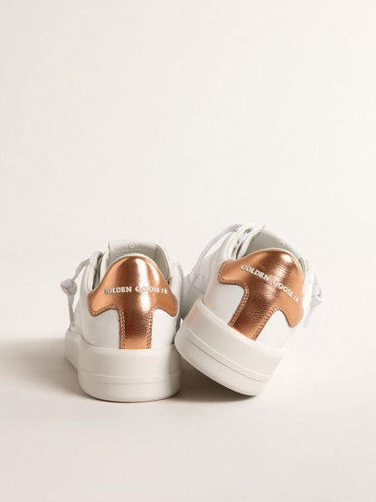 Women's bio-based Purestar with bronze metallic leather heel tab - Golden Goose Women