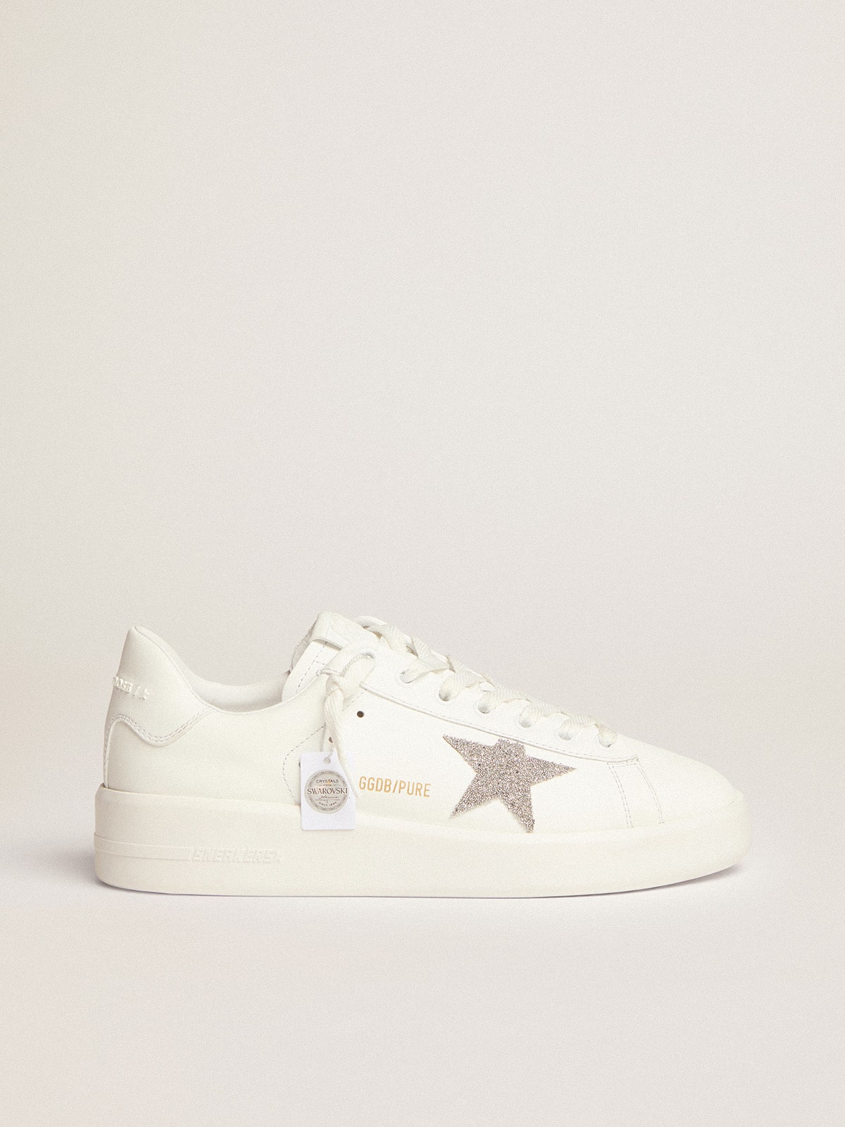 Women’s Purestar in white leather with silver Swarovski crystal star - Golden Goose Women