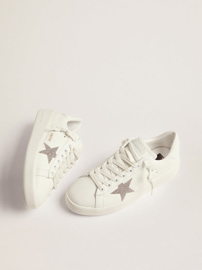 Women’s Purestar in white leather with silver Swarovski crystal star - Golden Goose Women