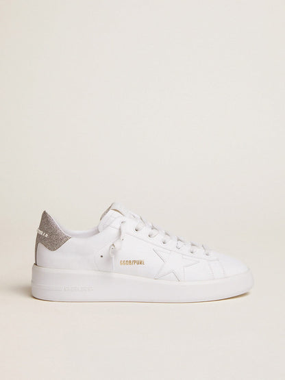 Women's Purestar sneakers with glittery silver heel tab - Golden Goose Women