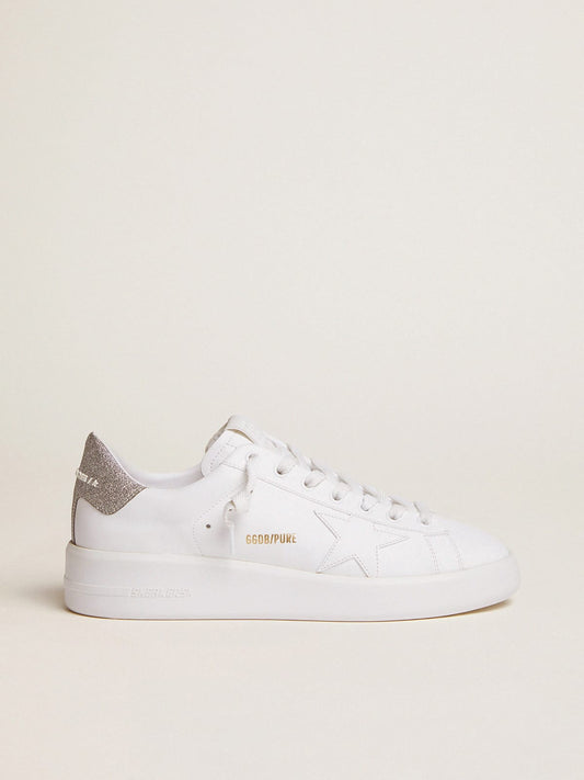 Women's Purestar sneakers with glittery silver heel tab - Golden Goose Women