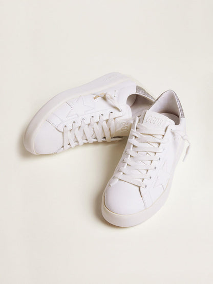 Women's Purestar sneakers with glittery silver heel tab - Golden Goose Women