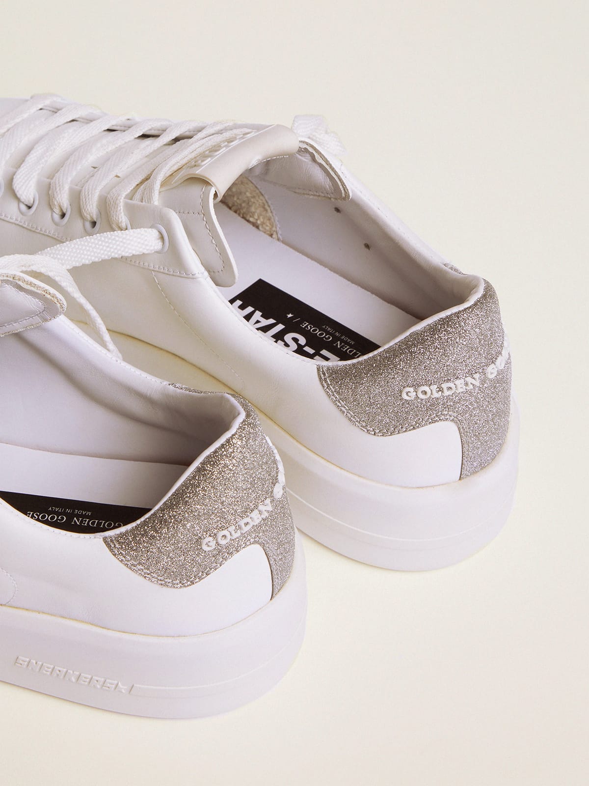 Women's Purestar sneakers with glittery silver heel tab - Golden Goose Women