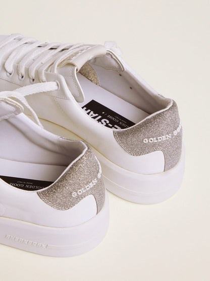 Women's Purestar sneakers with glittery silver heel tab - Golden Goose Women