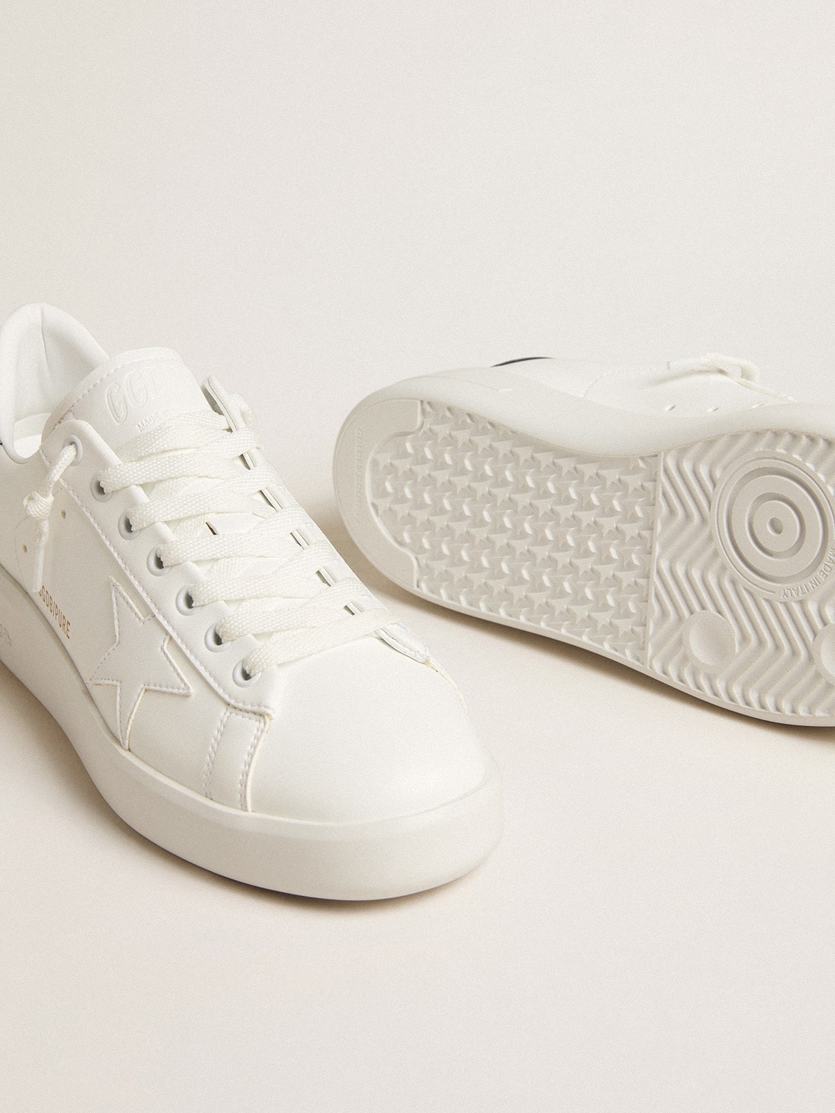 Women’s bio-based Purestar with white star and mirror-effect heel tab - Golden Goose Women