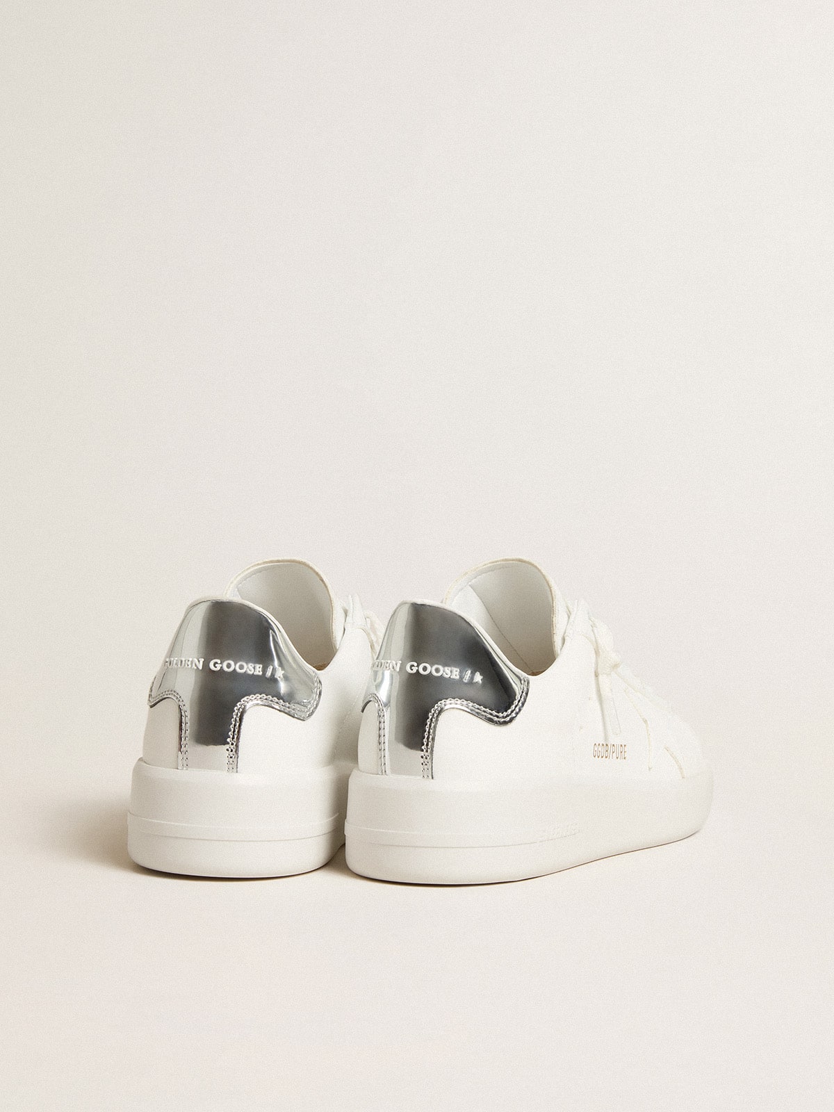 Women’s bio-based Purestar with white star and mirror-effect heel tab - Golden Goose Women