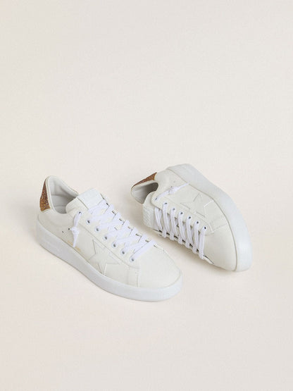 Women’s Purestar with white leather star and brown crystal heel tab - Golden Goose Women