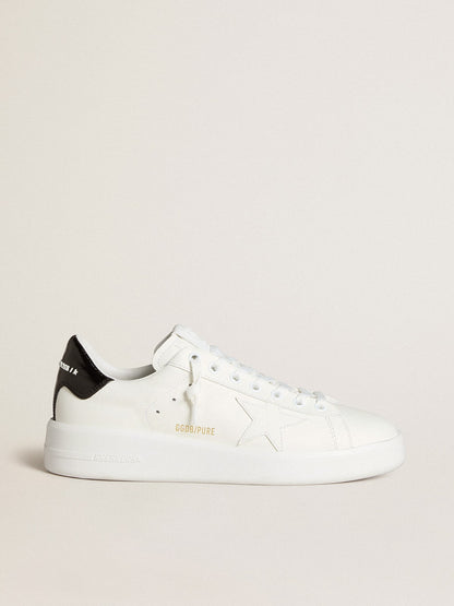 Women's Purestar with leather star and black patent leather heel tab - Golden Goose Women