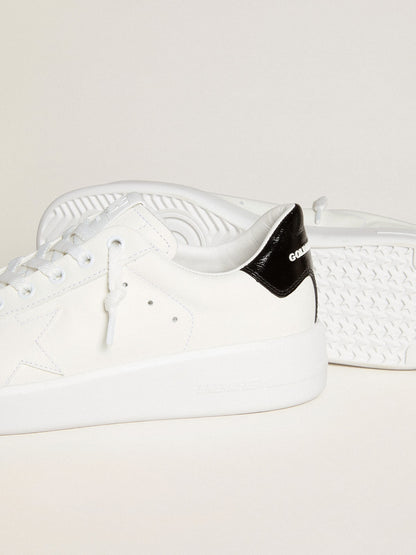 Women's Purestar with leather star and black patent leather heel tab - Golden Goose Women