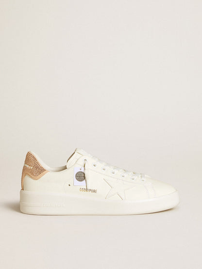 Purestar with leather star and suede heel tab with Swarovski crystals - Golden Goose Women