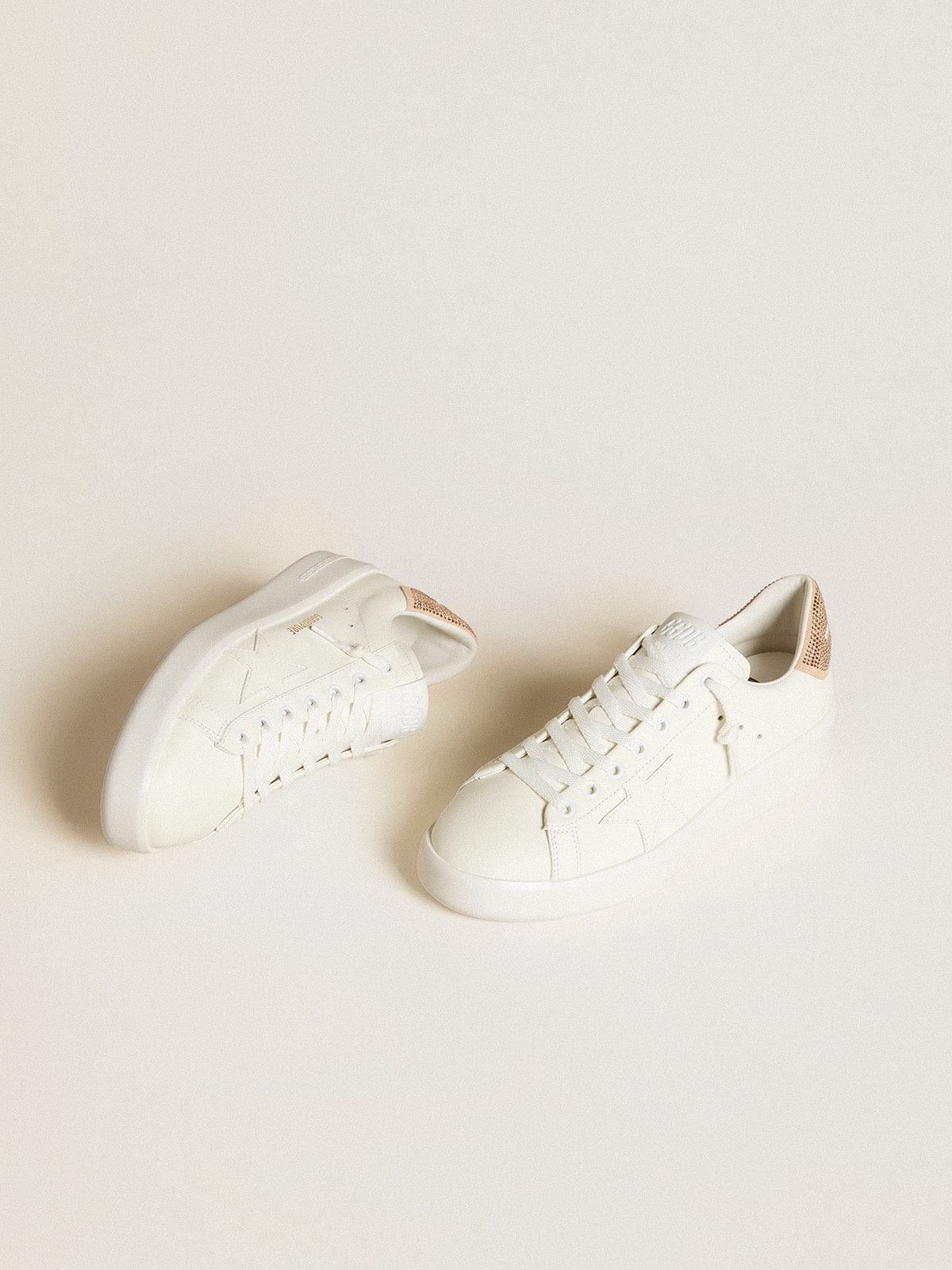 Purestar with leather star and suede heel tab with Swarovski crystals - Golden Goose Women