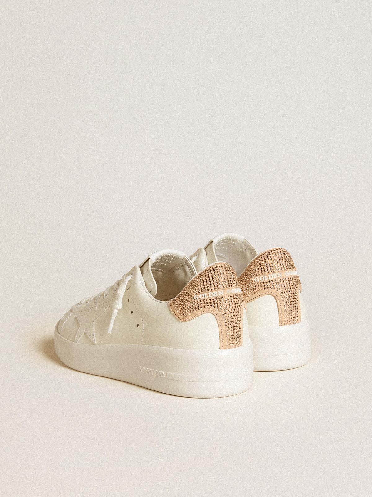 Purestar with leather star and suede heel tab with Swarovski crystals - Golden Goose Women