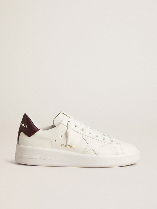 Purestar with white leather star and plum leather heel tab - Golden Goose Women