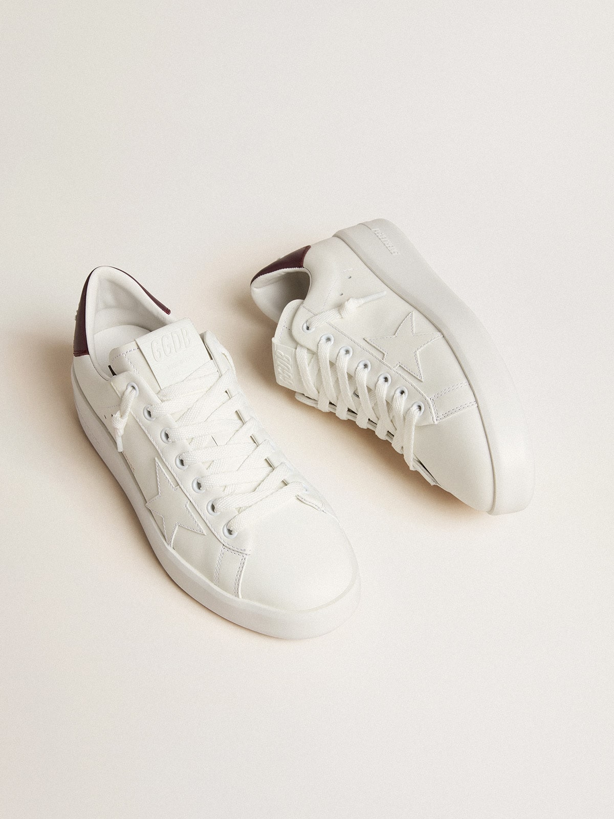 Purestar with white leather star and plum leather heel tab - Golden Goose Women