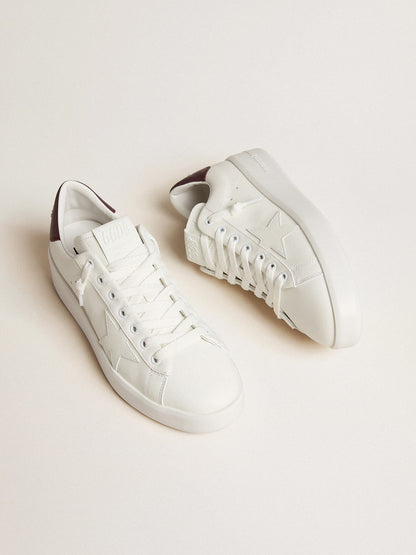 Purestar with white leather star and plum leather heel tab - Golden Goose Women