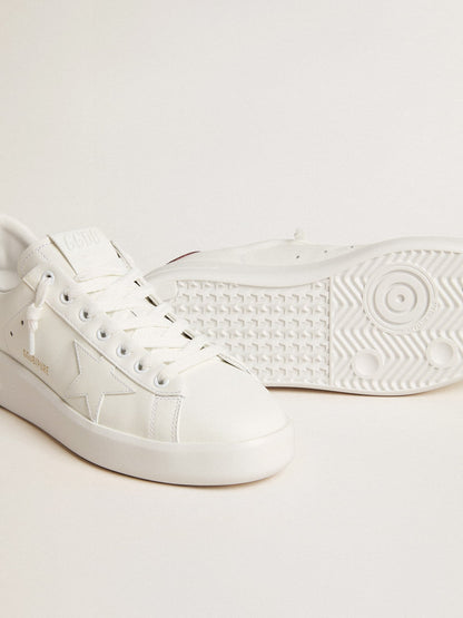 Purestar with white leather star and plum leather heel tab - Golden Goose Women