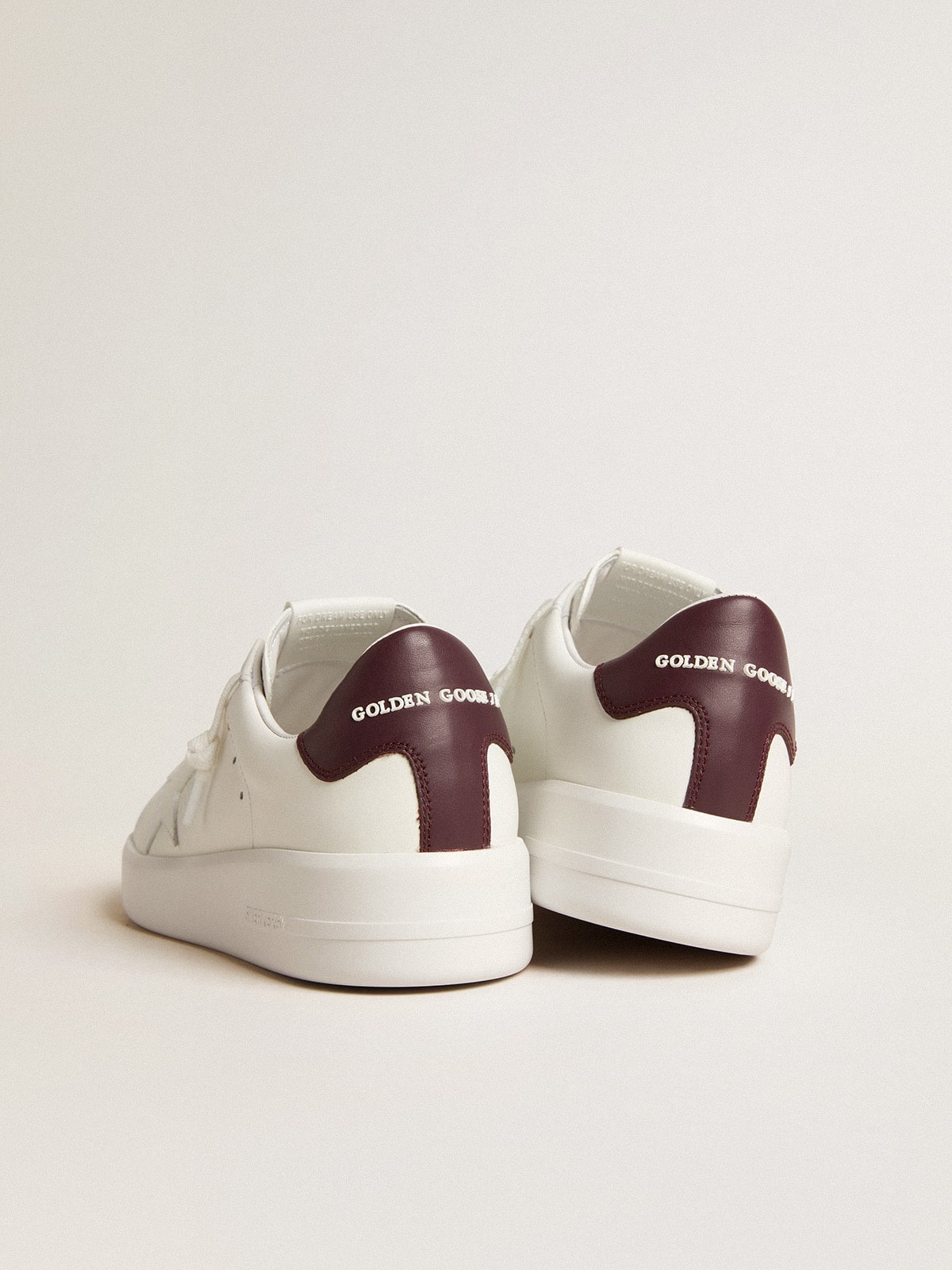 Purestar with white leather star and plum leather heel tab - Golden Goose Women