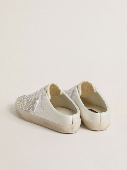 Women’s Super-Star Sabot LTD with gray suede star and Swarovski crystals - Golden Goose Women