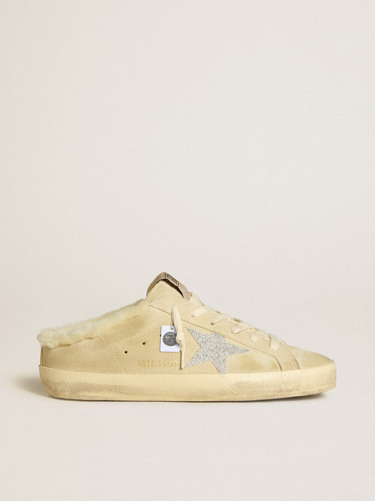Super-Star Sabots with Swarovski crystal star and shearling lining - Golden Goose Women