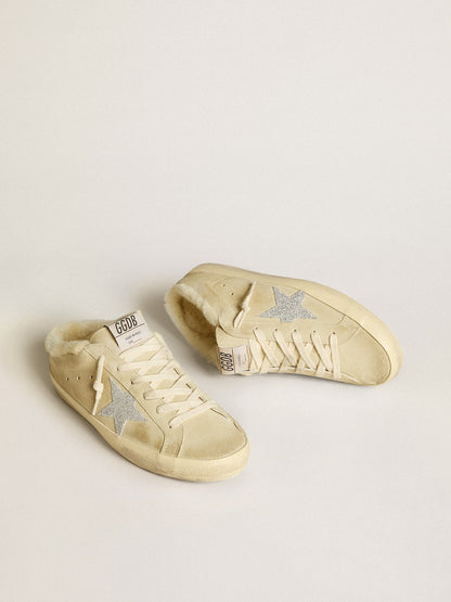 Super-Star Sabots with Swarovski crystal star and shearling lining - Golden Goose Women