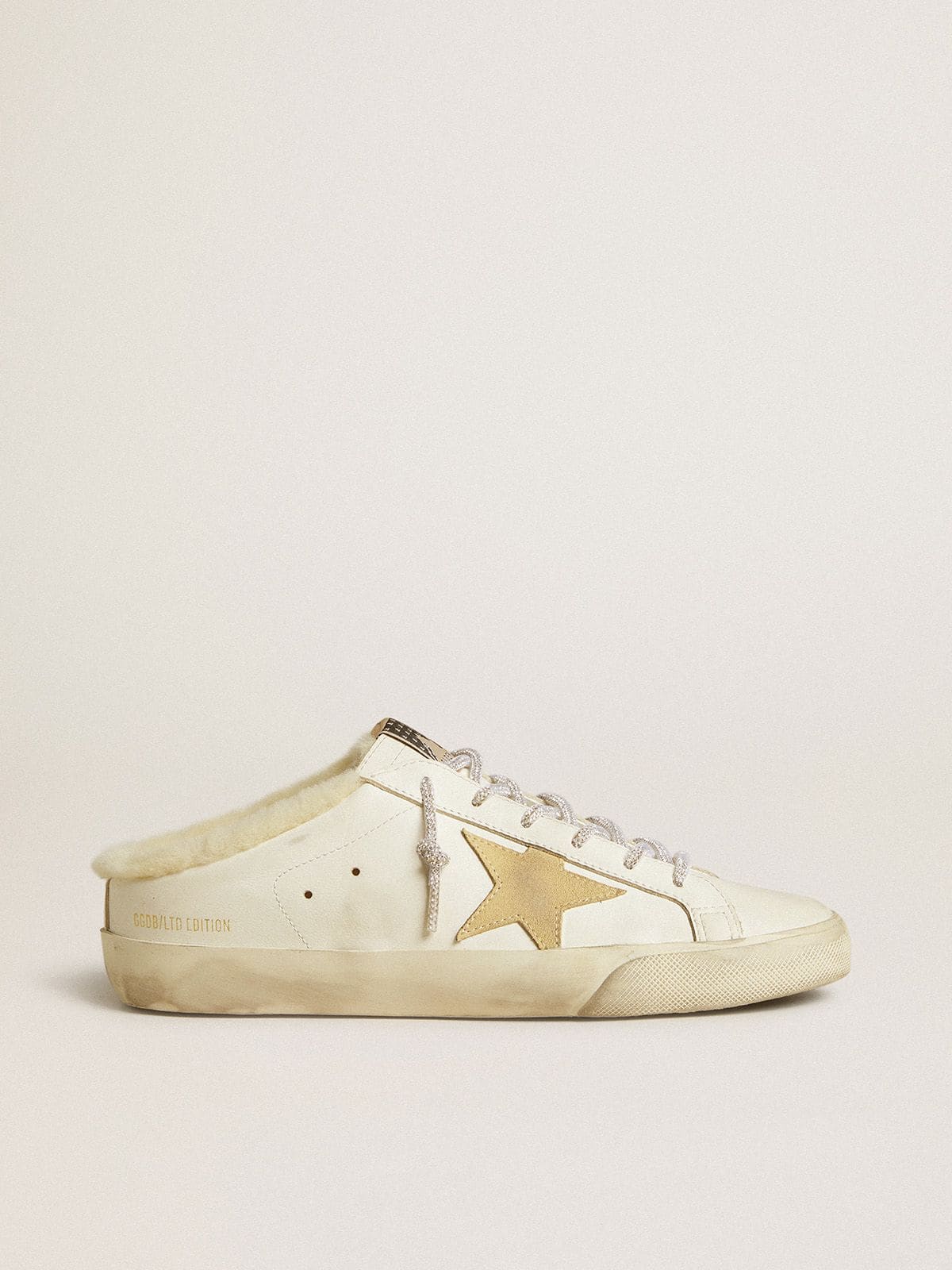 Women’s Super-Star Sabots with gold suede star and shearling lining - Golden Goose Women