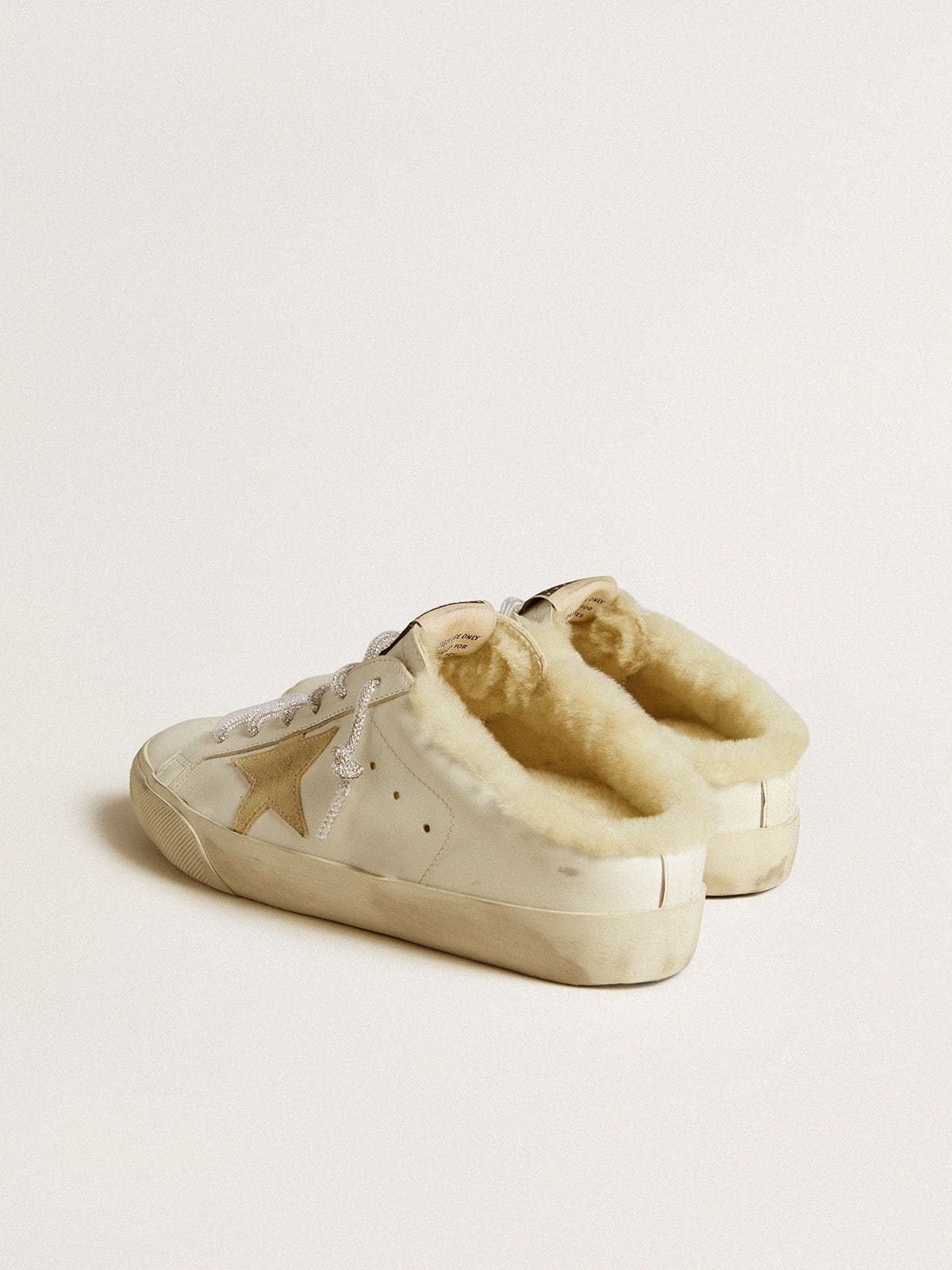 Women’s Super-Star Sabots with gold suede star and shearling lining - Golden Goose Women