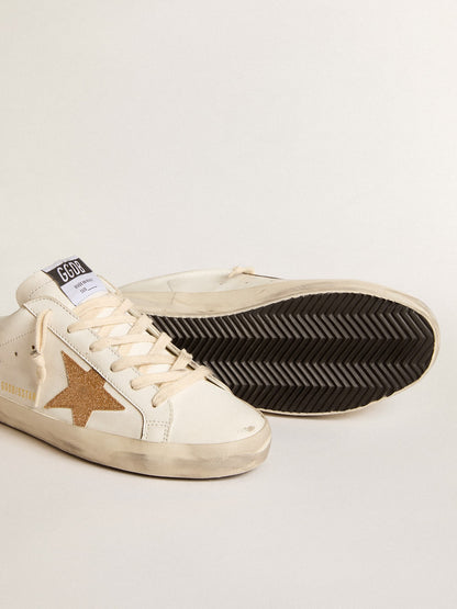 Super-Star Sabots in leather with plasticized gold glitter star - Golden Goose Women