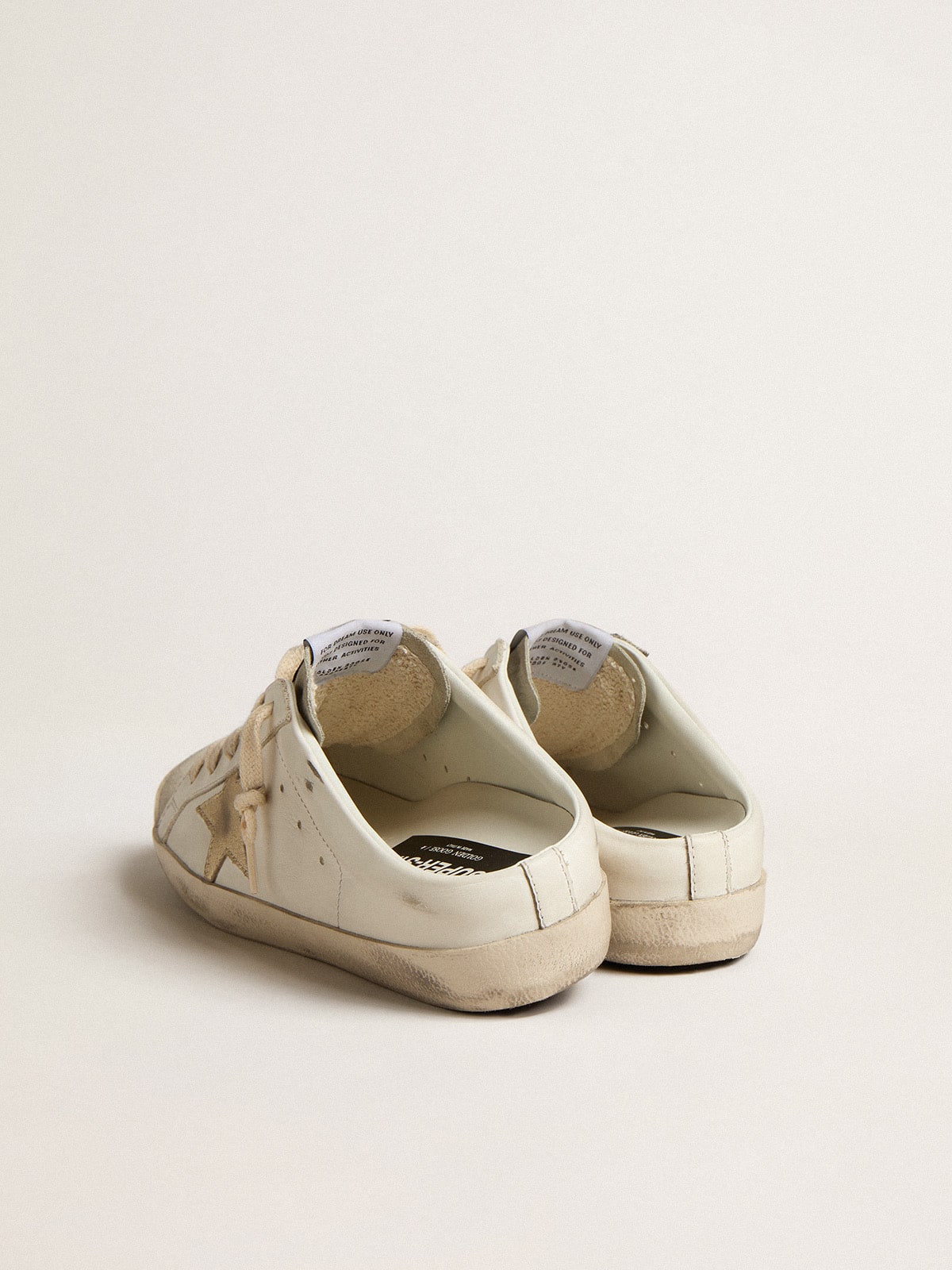 Super-Star Sabots with platinum star and ice-gray suede tongue - Golden Goose Women