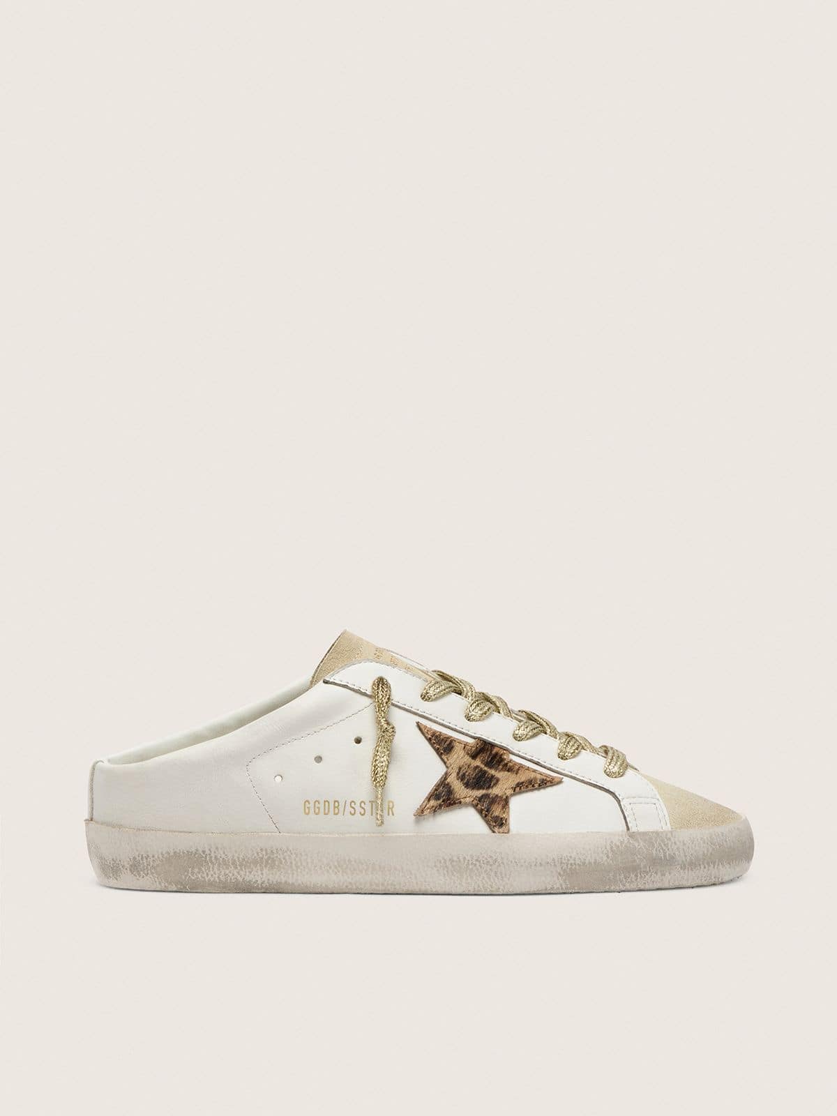 Super-Star Sabots with pony skin star and beige suede tongue - Golden Goose Women