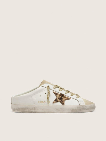 Super-Star Sabots with pony skin star and beige suede tongue - Golden Goose Women