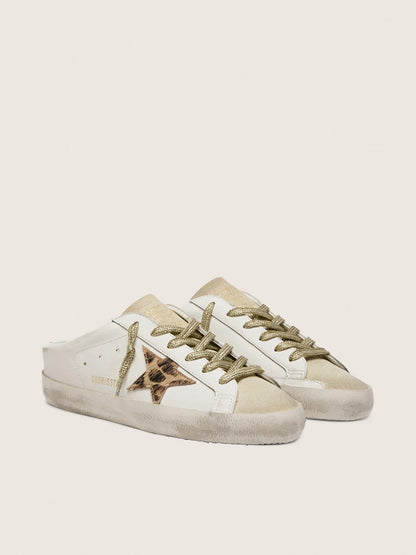 Super-Star Sabots with pony skin star and beige suede tongue - Golden Goose Women