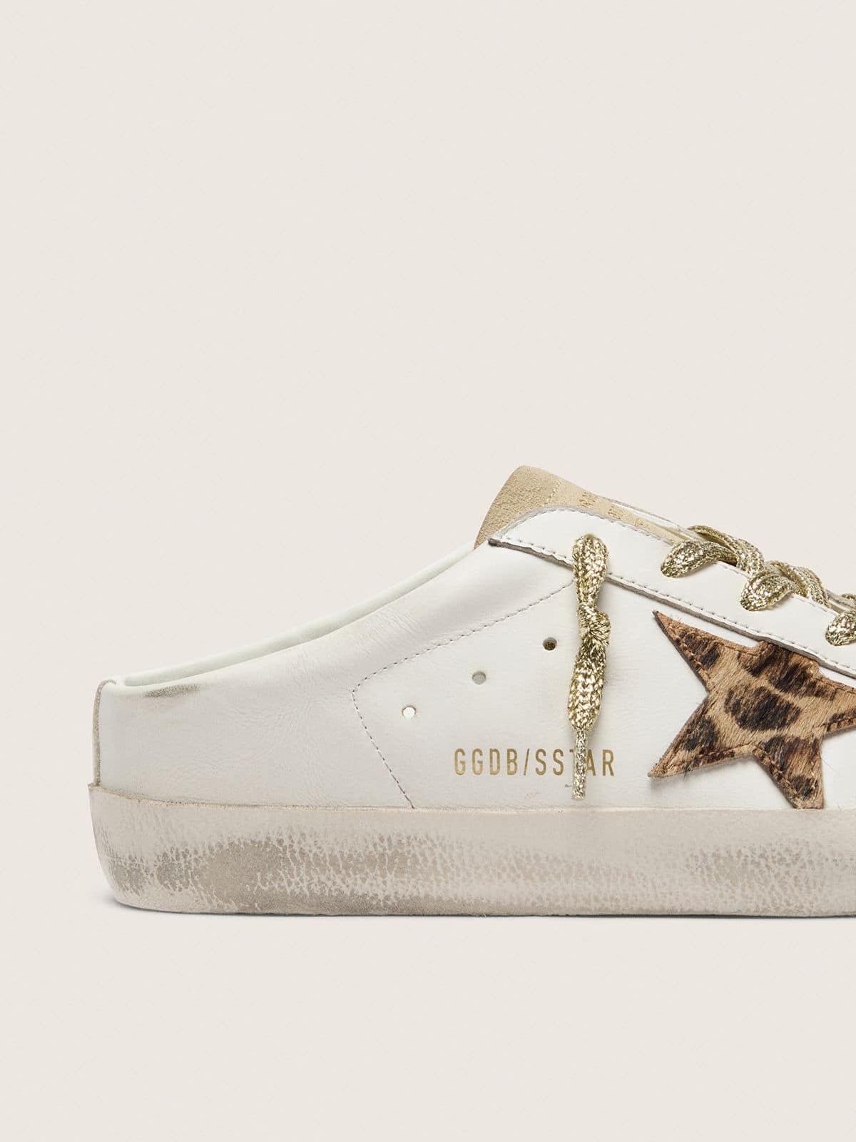 Super-Star Sabots with pony skin star and beige suede tongue - Golden Goose Women