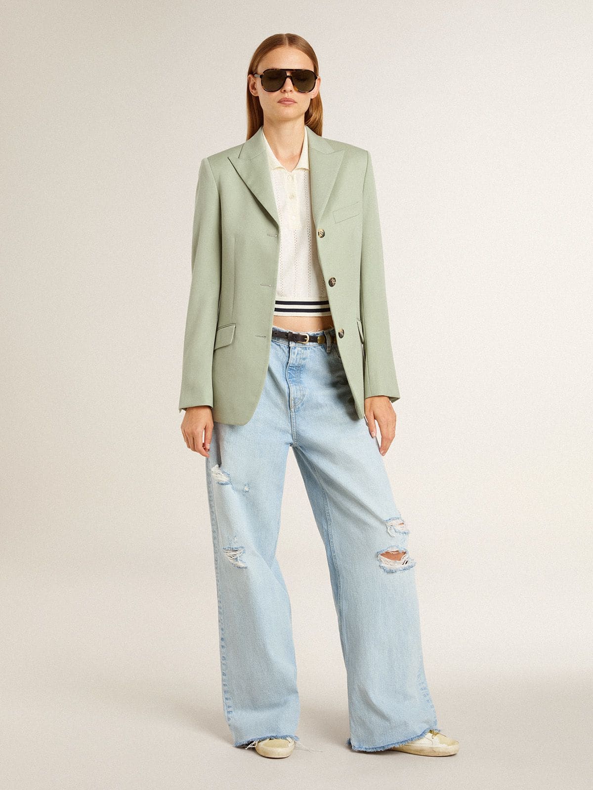Super-Star Sabots with pony skin star and beige suede tongue - Golden Goose Women