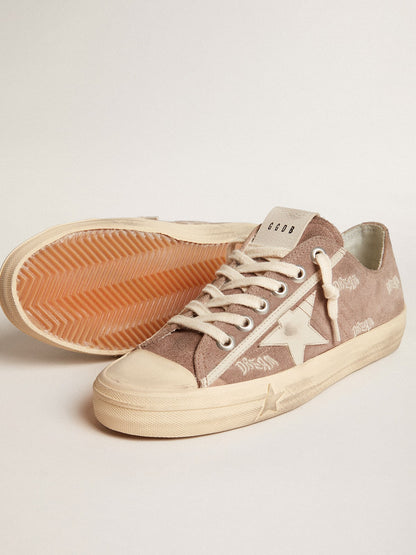 Women's V-Star in dove-gray suede with light gray leather star - Golden Goose Women