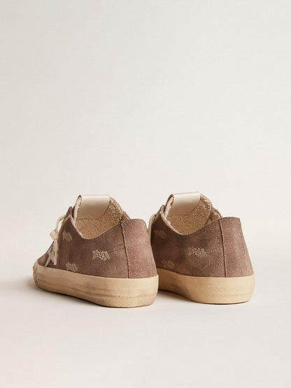 Women's V-Star in dove-gray suede with light gray leather star - Golden Goose Women