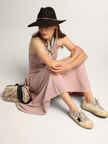 Women's V-Star  with black suede star and embroidered lettering - Golden Goose Women