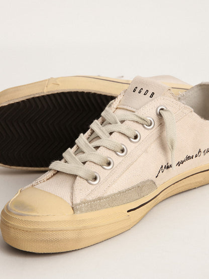 Women's V-Star  with black suede star and embroidered lettering - Golden Goose Women