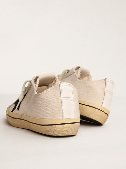 Women's V-Star  with black suede star and embroidered lettering - Golden Goose Women